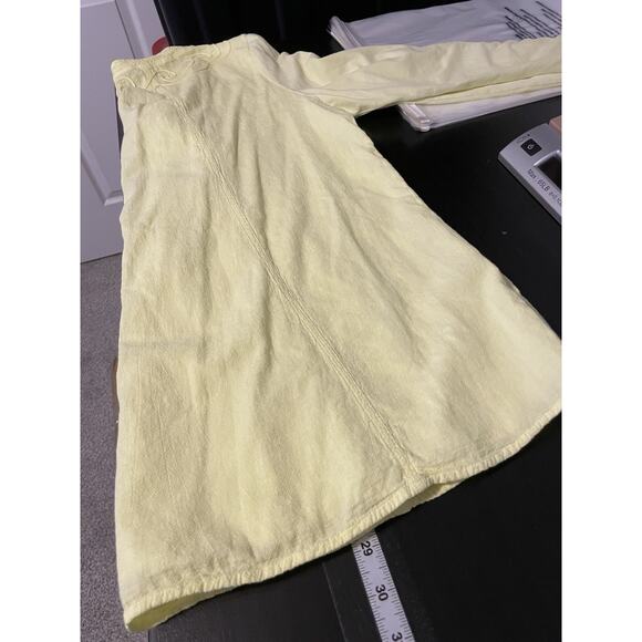 Soft Surroundings Womens Top Large Yellow Embroidered V Neck Long Sleeve Boho - Picture 6 of 7